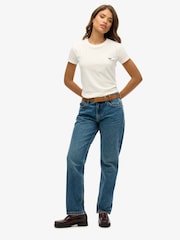 Superdry Blue Mid Rise Straight Leg 100% Cotton Jeans - Image 1 of 5