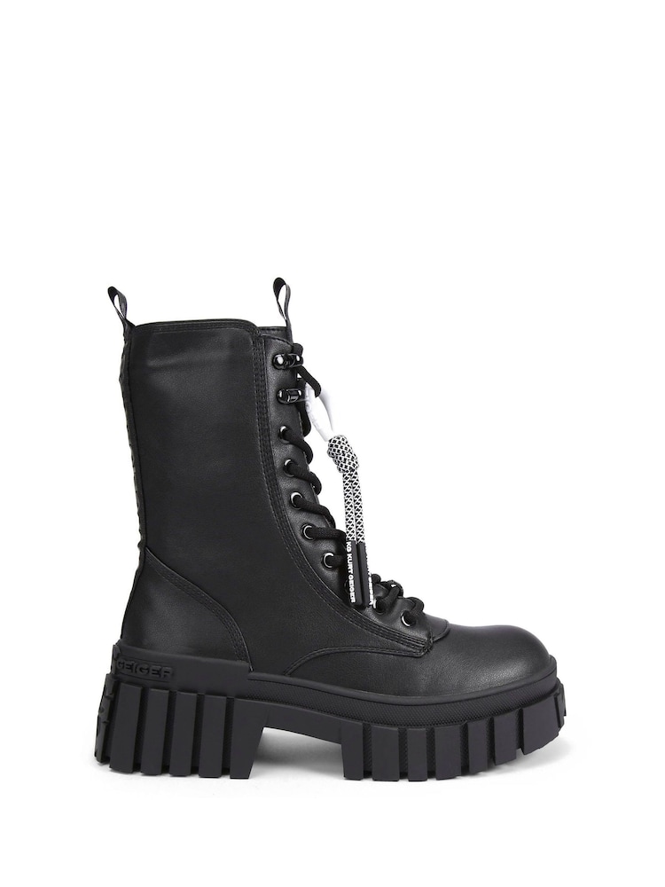 KG Kurt Geiger Tegan Lace Up2 Black Boots - Image 2 of 5