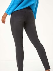 Roman Grey Shimmer Hotfix and Stud Detail Denim Leggings - Image 3 of 5