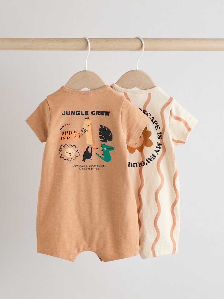 Rja rjav safari - Baby haljica za igranje 2 Pack - Slika 2 iz 12
