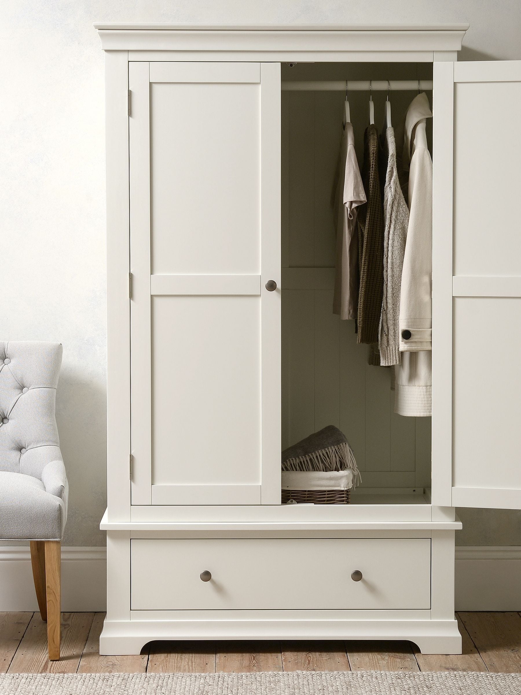 Buy Cotswold Company Warm White Chantilly Double Wardrobe from the Next UK online shop