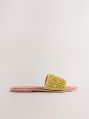 Lime Green Leather Standard/Wide Fit Forever Comfort® Beaded Flower Mules - Image 6 of 9