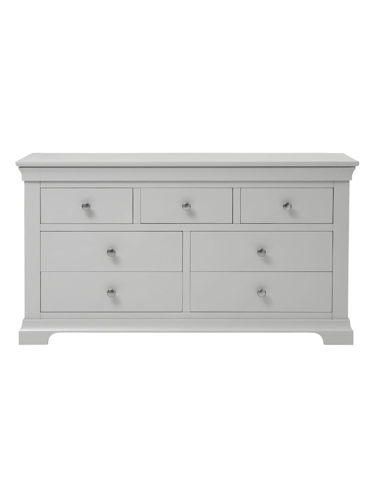 Cotswold Company Pebble Grey Chantilly 7 Drawer Wide Chest of Drawers - Image 2 of 5