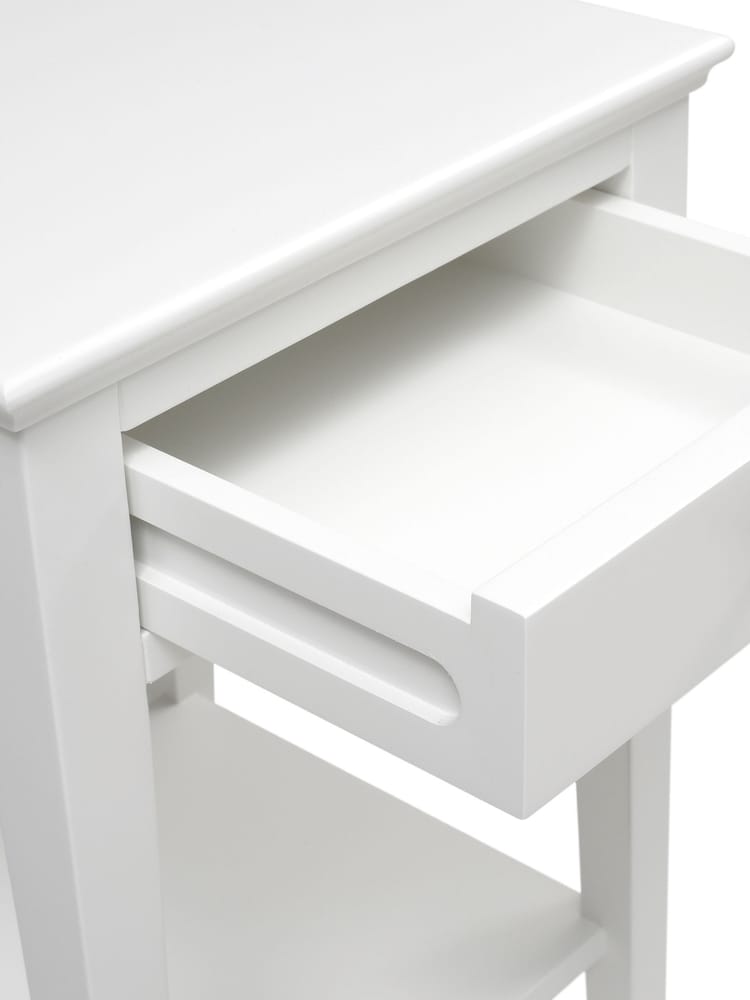 Cotswold Company Warm White Chantilly 1 Drawer Bedside Table - Image 5 of 5