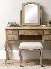 Cotswold Company Limewash Oak Camille Dressing Table - Image 2 of 5
