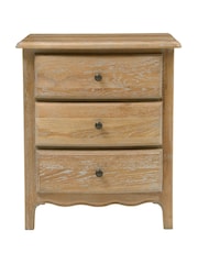 Cotswold Company Limewash Oak Camille Bedside 3 Drawer Table - Image 2 of 4