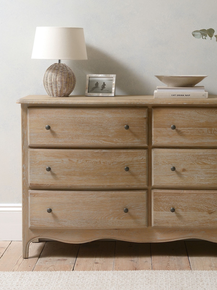 Cotswold Company Limewash Oak Camille 6 Drawer Chest of Drawers - Image 1 of 5