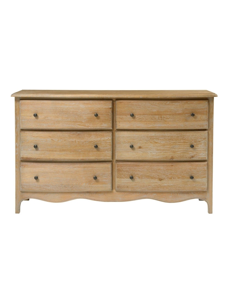 Cotswold Company Limewash Oak Camille 6 Drawer Chest of Drawers - Image 2 of 5