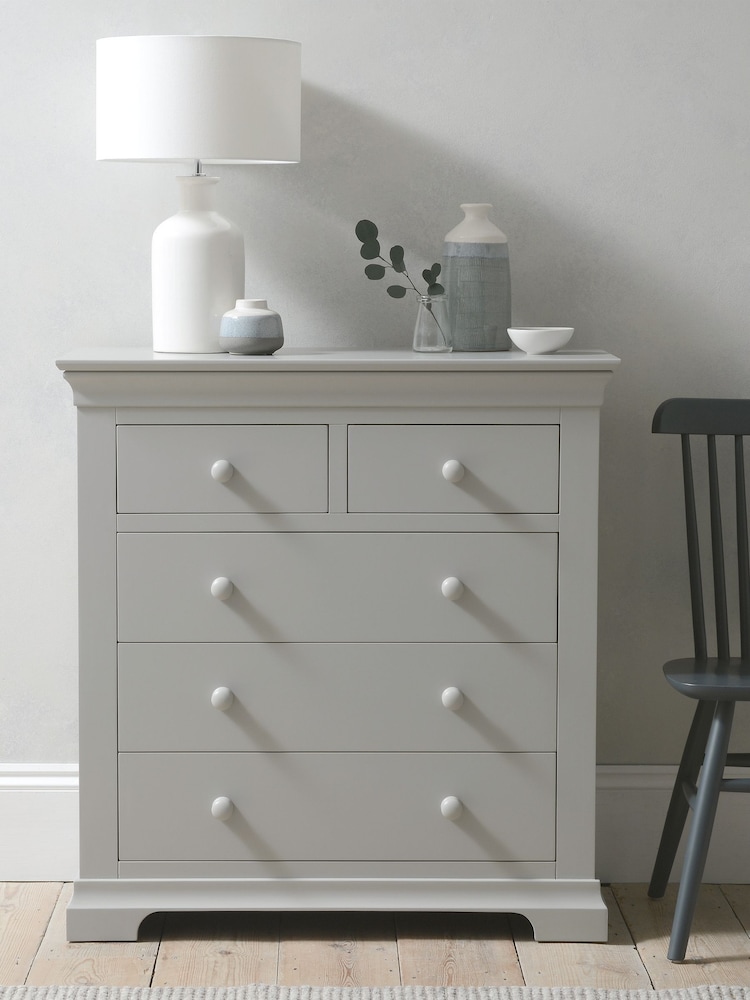 Cotswold Company Pebble Grey Chantilly 5 Drawer Chest of Drawers - Image 2 of 5