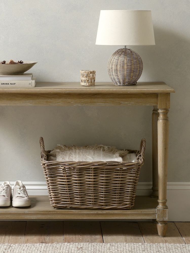 Cotswold Company Limewash Oak Camille Console Table - Image 1 of 5 Cotswold Company Limewash Oak Camille Console Table - Image 1 of 5