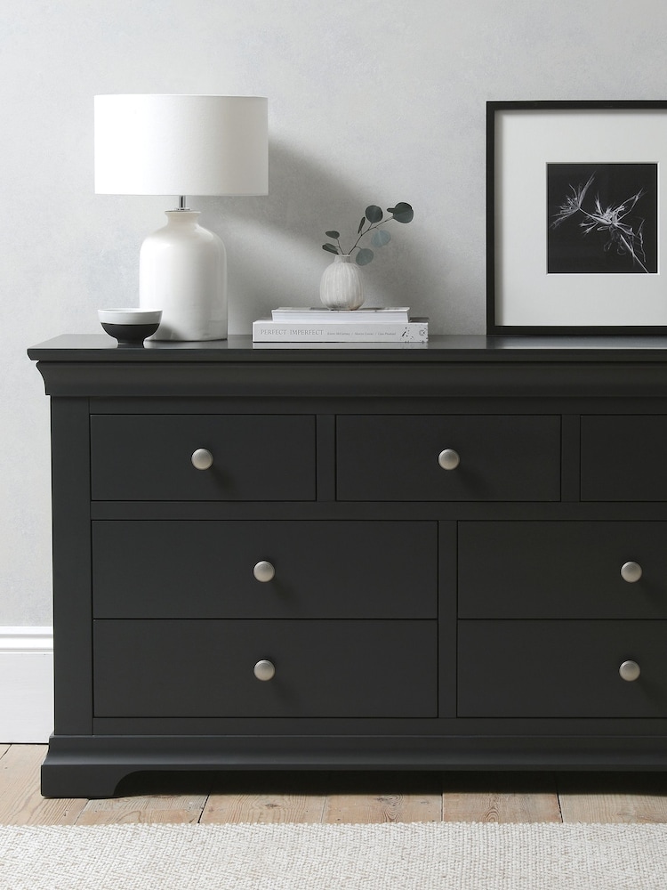 Cotswold Company Dusky Black Chantilly 7 Drawer Wide Chest of Drawers - Image 1 of 5