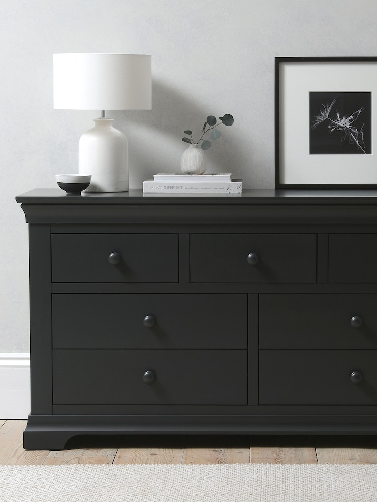 Cotswold Company Dusky Black Chantilly 7 Drawer Wide Chest of Drawers - Image 2 of 5