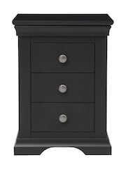 Cotswold Company Dusky Black Chantilly 3 Drawer Bedside Table - Image 2 of 4
