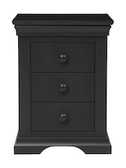 Cotswold Company Dusky Black Chantilly 3 Drawer Bedside Table - Image 3 of 4