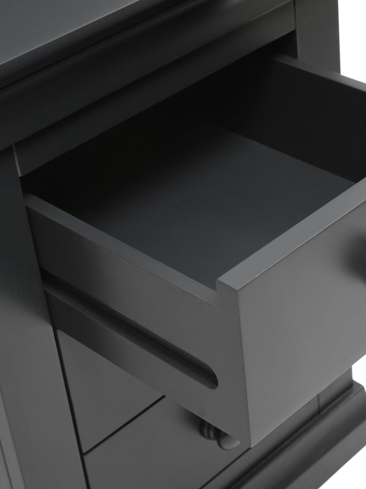 Cotswold Company Dusky Black Chantilly 3 Drawer Bedside Table - Image 4 of 4