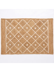 Esselle Natural Prestbury 120x170cm Diamond Handbraided Rug - Image 1 of 5