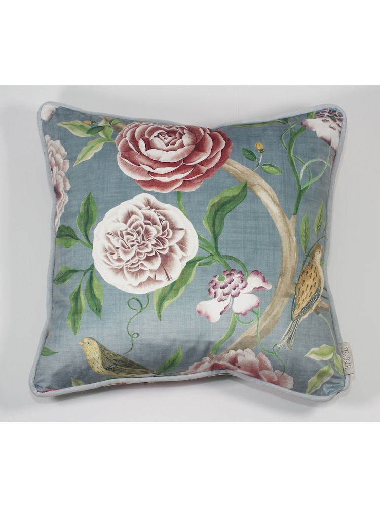Esselle Blue Chinoiserie Garden Slate Cushion - Image 1 of 2