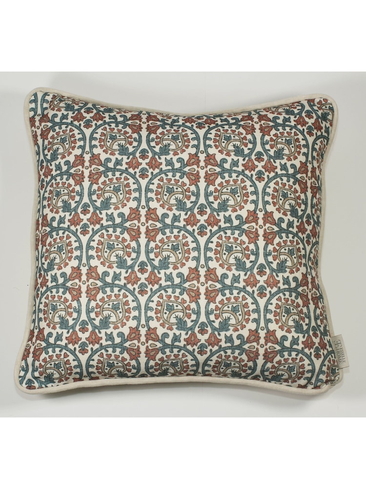 Esselle Blue Veda Linen Cushion - Image 2 of 5