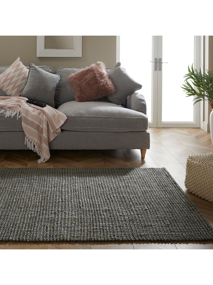 Esselle Grey Whitefield 120x170cm Handwoven Boucle Rug - Image 5 of 5