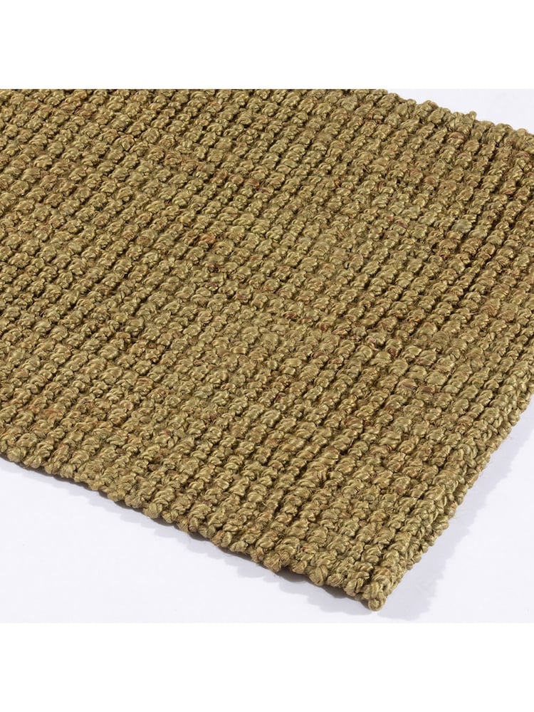 Esselle Green Whitefield 45x150cm Handwoven Boucle Runner - Image 2 of 5