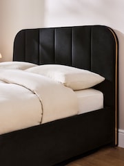 Soft Velvet Black Mia Upholstered Ottoman Storage Bed Frame - Image 3 of 7