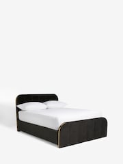 Soft Velvet Black Mia Upholstered Ottoman Storage Bed Frame - Image 5 of 7