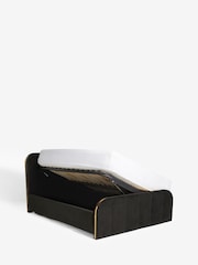 Soft Velvet Black Mia Upholstered Ottoman Storage Bed Frame - Image 6 of 7