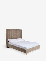 Natural Mid Linen Look Chenille Winslow Upholstered Bed Frame - Image 1 of 2