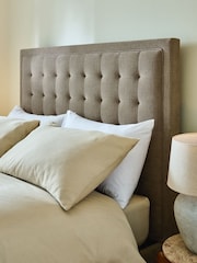 Natural Mid Linen Look Chenille Winslow Upholstered Bed Frame - Image 3 of 7