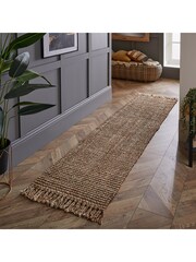 Esselle Natural Whitefield 60x230cm Boucle Runner Tassel - Image 1 of 5