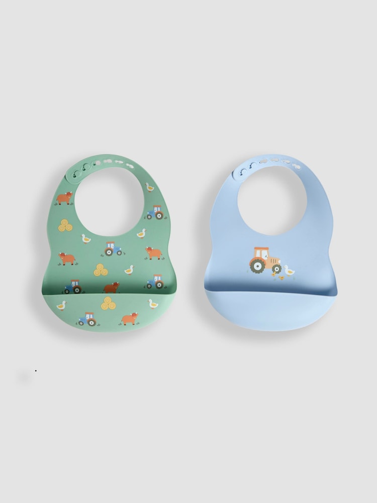 JoJo Maman Bébé 2-Pack Silicone Bibs Set - Изображение 1 из 2