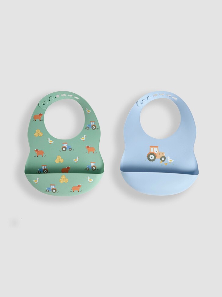JoJo Maman Bébé 2-Pack Silicone Bibs Set