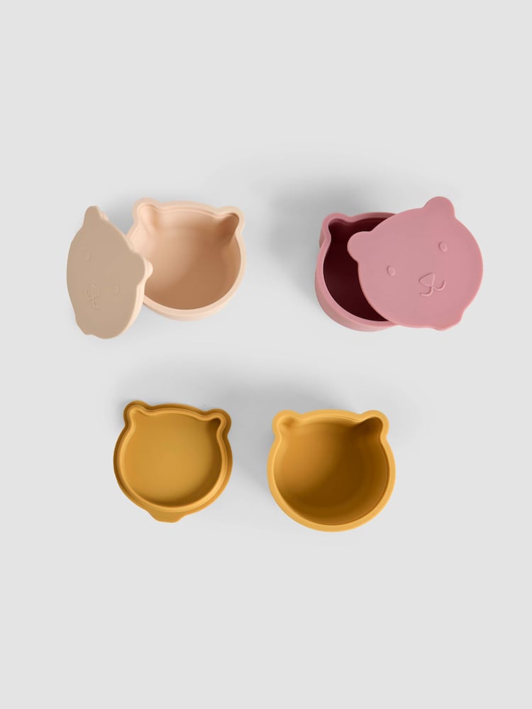 JoJo Maman Bébé Set of 3 Bear Silicone Snack Pots - Image 2 of 4