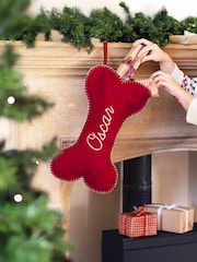 Personalised Felt Dog Bone Christmas Stockings by Jonnys Sister - Image 2 of 3