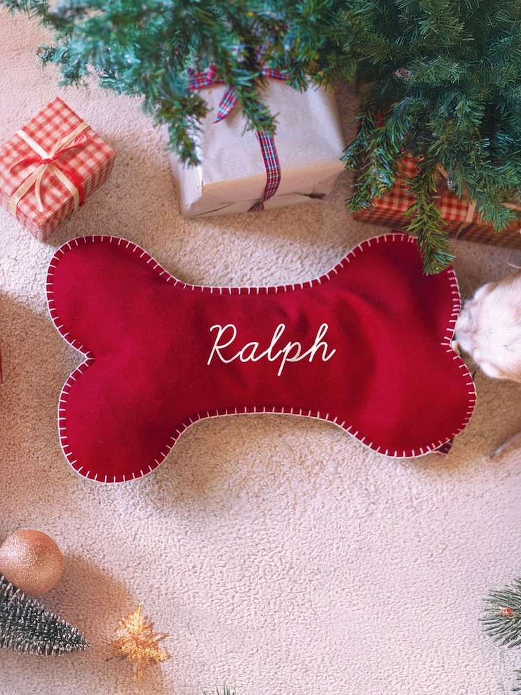 Personalised Felt Dog Bone Christmas Stockings by Jonnys Sister - Image 3 of 3