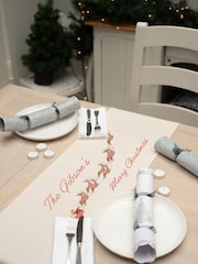 Personalised Vintage Christmas Reindeer 100% Cotton Table Runner by Jonnys Sister - Image 4 of 4