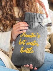 Personalised Grey Hot Water Bottle by Jonnys Sister - Image 3 of 3