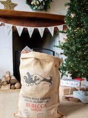 Personalised Large Hessian Christmas Sack Bag by Jonnys Sister - Image 1 of 3