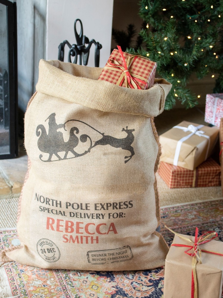 Personalised Large Hessian Christmas Sack Bag by Jonnys Sister - Image 3 of 3 Personalised Large Hessian Christmas Sack Bag by Jonnys Sister - Image 3 of 3