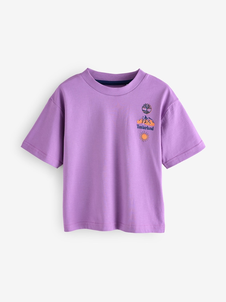 Timberland Purple Back Graphic Front Logo T-Shirt - Image 1 of 4