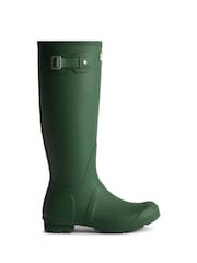 Hunter Green Original Tall Tartan Back Strap Wellington Boots - Image 1 of 4