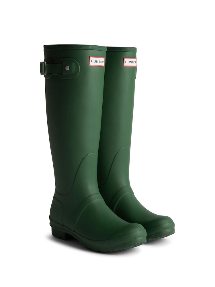 Hunter Green Original Tall Tartan Back Strap Wellington Boots - Image 2 of 4 Hunter Green Original Tall Tartan Back Strap Wellington Boots - Image 2 of 4