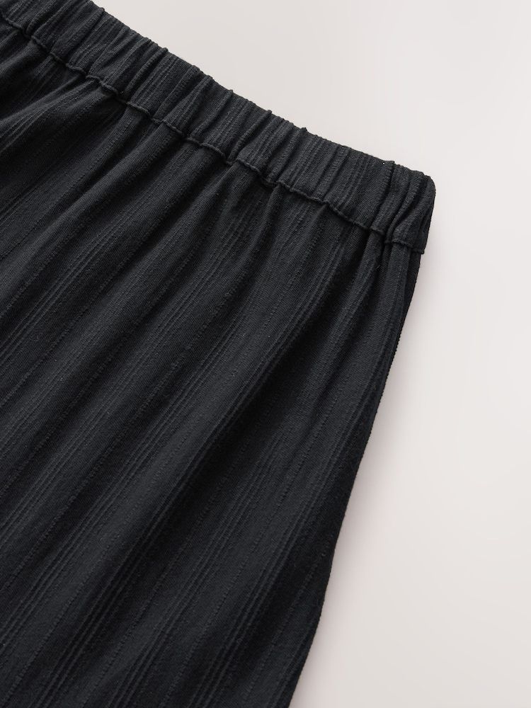 Jupe Noire NEXT En Lin Mélangé - Taille 8 (36), Longueur Genou, Volants - BNWT