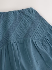 Blue Lace Detail Mini 100% Cotton Skirt - Image 2 of 3