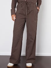 Threadbare Brown Striped Wide Leg Trousers - Image 2 of 4