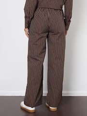 Threadbare Brown Striped Wide Leg Trousers - Image 4 of 4