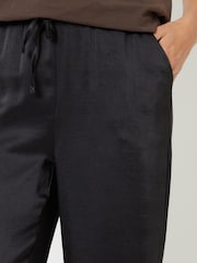 Threadbare Black Leopard Print Wide Leg Satin Trousers - Image 2 of 4