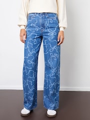 Threadbare Blue Wide Leg 100% Cotton Jeans - Image 1 of 4