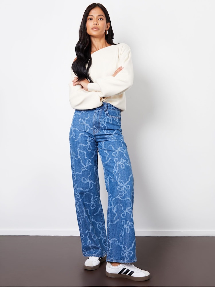 Threadbare Blue Wide Leg 100% Cotton Jeans - Image 2 of 4
