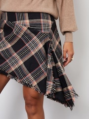 Threadbare Grey Check Asymmetric Ruffle Mini Skirt - Image 5 of 5